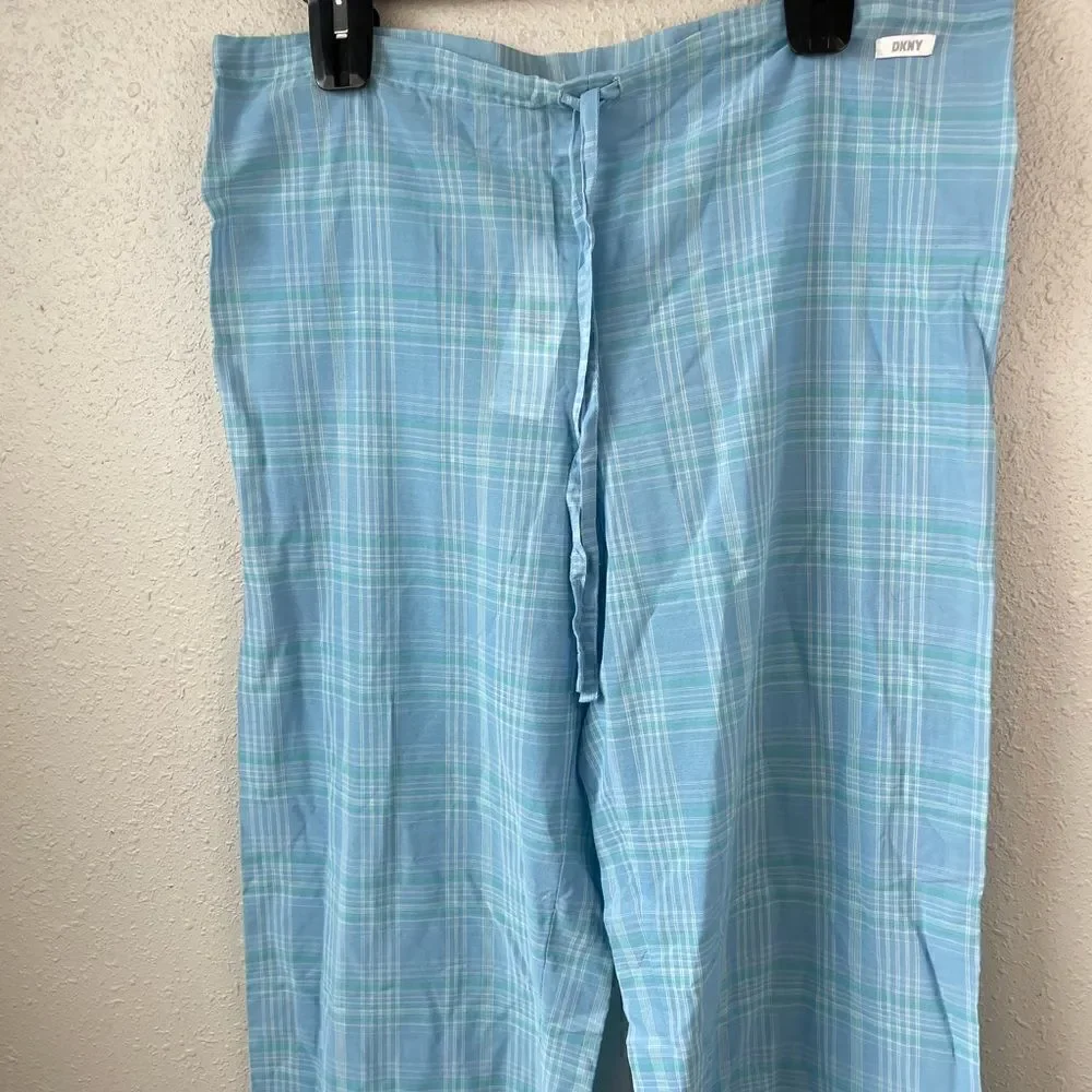 NWT DKNY Blue Mermaid Plaid Casual Pants Size S